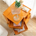 Artiss 3 Tier Storage Trolley Bedside Table Orange Cart