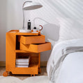 Artiss 3 Tier Storage Trolley Bedside Table Orange Cart