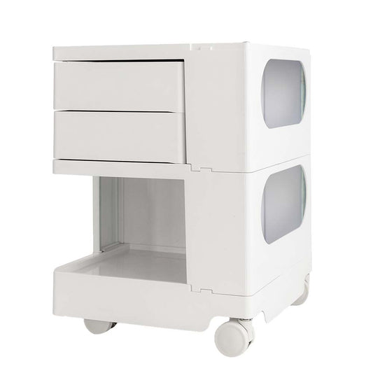 Artiss 3 Tier Storage Trolley Bedside Table White Cart