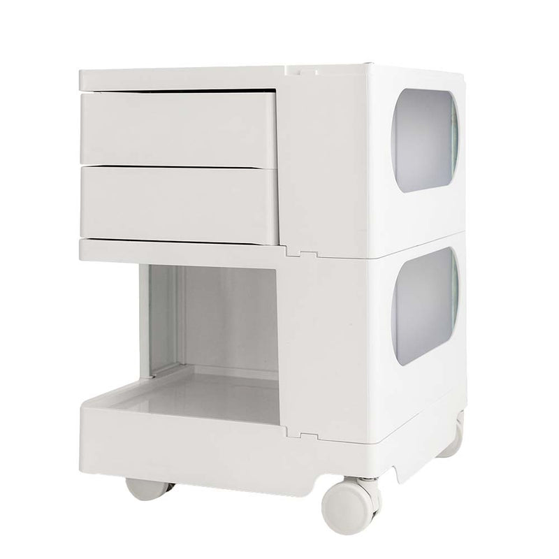 Artiss 3 Tier Storage Trolley Bedside Table White Cart