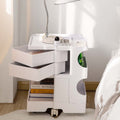 Artiss 3 Tier Storage Trolley Bedside Table White Cart