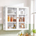 Artiss Buffet Cabinet Sideboard Wall Mounted Clear Display Storage 60cm White