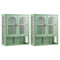 Artiss Buffet Cabinet Sideboards X2 Wall Mounted Fluted Display Storage Green