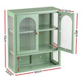 Artiss Buffet Cabinet Sideboards X2 Wall Mounted Fluted Display Storage Green