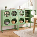 Artiss 2x Buffet Sideboard Cabinet ELLA Cupboard Storage Glass Doors Metal Green
