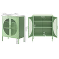 Artiss 2x Buffet Sideboard Cabinet ELSA Cupboard Storage Mesh Doors Metal Green