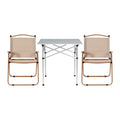 Weisshorn 3pc Camping Table Chair Set Folding Aluminium Portable