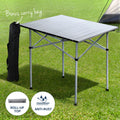 Weisshorn 3pc Camping Table Chair Set Folding Aluminium Portable