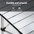 Weisshorn 3pc Camping Table Chair Set Folding Aluminium Portable