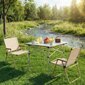 Weisshorn 3pc Camping Table Chair Set Folding Aluminium Portable