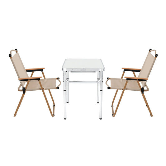 Weisshorn 3pc Camping Table Chair Set Folding Aluminium Portable