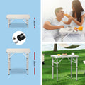 Weisshorn 3pc Camping Table Chair Set Folding Aluminium Portable