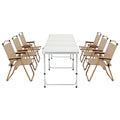 Weisshorn 7pc Camping Table Chair Set Folding Aluminium Portable