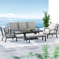 Gardeon 7-Seater Outdoor Aluminium Sofa Furniture Set Table Chairs