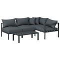 Gardeon 4 Seater Outdoor Sofa Set Aluminium Patio Furniture Charcoal