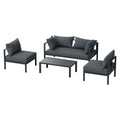 Gardeon 4 Seater Outdoor Sofa Set Aluminium Patio Furniture Charcoal