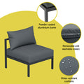 Gardeon 4 Seater Outdoor Sofa Set Aluminium Patio Furniture Charcoal
