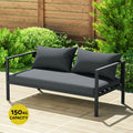 Gardeon 4 Seater Outdoor Sofa Set Aluminium Patio Furniture Charcoal