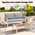 Gardeon 4-Piece Outdoor Sofa Set Aluminum Frame table and Chairs White