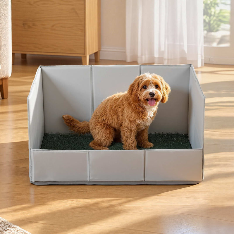 Prime Turf Foldable Dog Grass Potty Pad High Wall Tray for Apartment Balcony RV travel