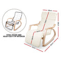 Artiss Rocking Armchair Footrest Beige Nursing Chair