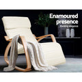 Artiss Rocking Armchair Footrest Beige Nursing Chair