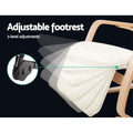 Artiss Rocking Armchair Footrest Beige Nursing Chair