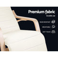 Artiss Rocking Armchair Footrest Beige Nursing Chair