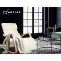 Artiss Rocking Armchair Footrest Beige Nursing Chair