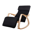 Artiss Rocking Armchair with Footrest Black Nursing