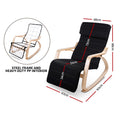 Artiss Rocking Armchair with Footrest Black Nursing