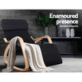 Artiss Rocking Armchair with Footrest Black Nursing