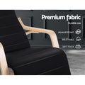 Artiss Rocking Armchair with Footrest Black Nursing