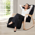 Artiss Rocking Armchair with Footrest Black Nursing