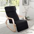 Artiss Rocking Armchair with Footrest Black Nursing