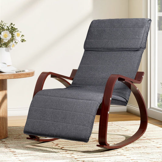 Artiss Rocking Chair Armchair Footrest Nursing Charcoal