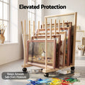 Artiss Wooden Art Drying & Canvas Storage Rack with Caster Wheels for Studio,Galleries,Classroom
