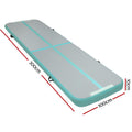 Everfit 3m x 1m Air Track Mat Gymnastic Tumbling Mint Green Grey