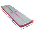 Everfit 3m x 1m Air Track Mat Gymnastics Tumbling Pink Grey