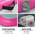 Everfit 3m x 1m Air Track Mat Gymnastics Tumbling Pink Grey