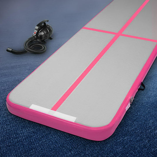 Everfit GoFun 3x1m Air Track Mat Inflatable Gymnastics Pink Pump