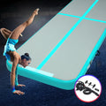 Everfit 4x1m Air Track Mat Inflatable Gymnastics Tumbling Green Pump
