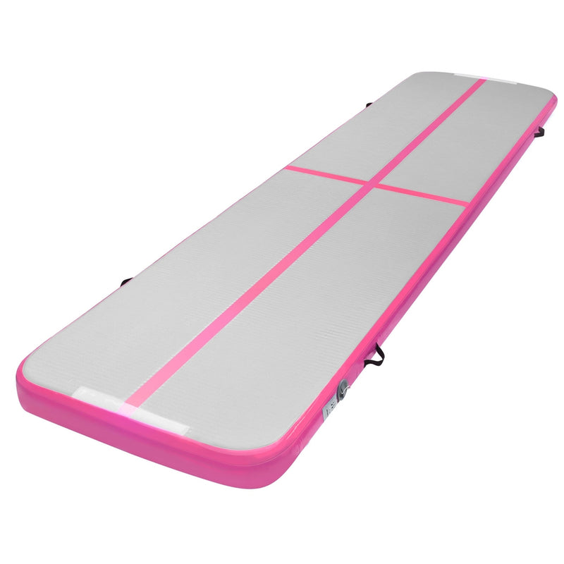 Everfit 4M Air Track Gymnastics Mat Inflatable Pink Tumbling Exercise