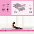 Everfit 4M Air Track Gymnastics Mat Inflatable Pink Tumbling Exercise