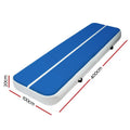Inflatable Air Track Mat 4m x 1m 20cm Thick Gymnastics Blue White