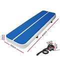 Everfit 4x1m Air Track Mat 20cm Thick Inflatable Gymnastics Pump Blue