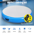Everfit 1m Air Track Inflatable Gymnastics Tumbling Mat Round Blue Pump