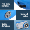 Everfit 1m Air Track Inflatable Gymnastics Tumbling Mat Round Blue Pump