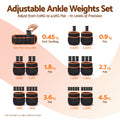 Everfit Adjustable Ankle Weights, 1 Pair (0.9-4.55Kg) Removable Sandbags for Women & Men, Wrist Weights & Leg Weights for Home Gym, Pilates, Walking, Strength Training