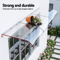 Instahut Window Door Awning 0.4x3m Transparent